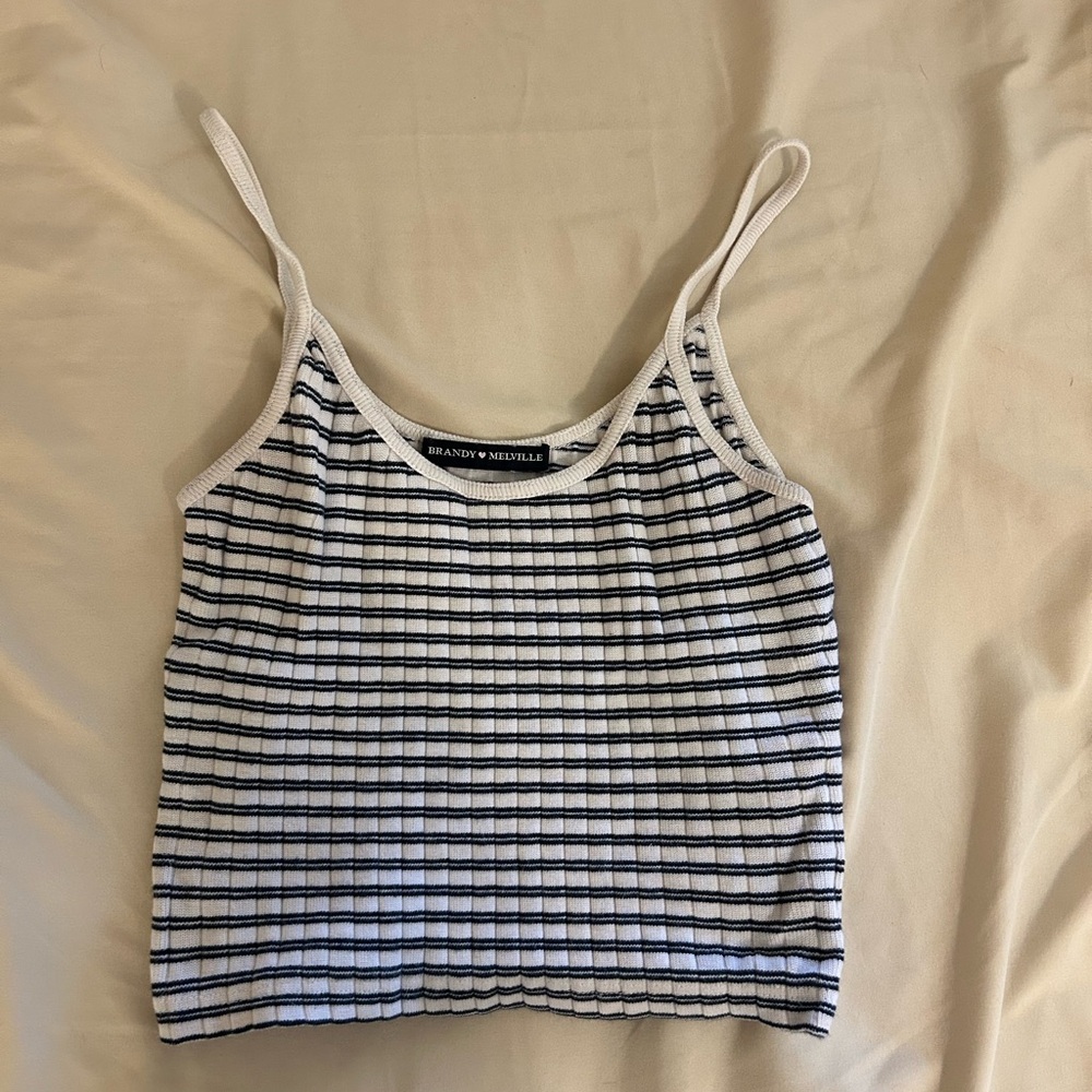 Navy blue and White Striped Women's Top